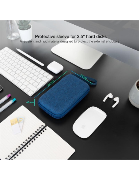 FUNDA TOOQ PARA DISCO DURO EXTERNO DE 2,5 BLUE