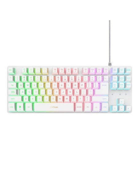 TECLADO TRUST GXT 833W THADO TKL GAMING USB RGB WHITE