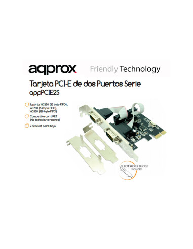 TARJETA SERIE APPROX 2 PUERTOS PCIE APPPCIE2S