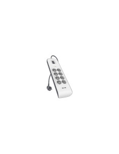 REGLETA BELKIN DE PROTECCION CONTRA SOBRETENSIONES 8 TOMAS + 2 PUERTOS USB 2.4 A BOTON DE APAGADO Y ENCENDIDO BLANCO GRIS BSV804