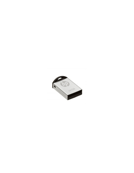 MEMORIA HP V222W USB 2.0 64GB 14MB/S LECTURA METAL PLATA HPFD222W-64P