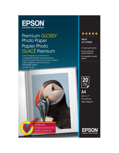 Papel Epson Premium Glossy Photo Paper - A4 - 20 Hojas C13S041287
