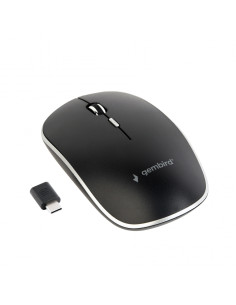 Ratón Gembird Ambidextro RF Wireless+USB Type-C Í“ptico 1600 DPI Negro