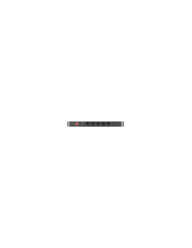 Lanberg PDU-05F-0200-BK unidad de distribución de energía (PDU) 5 salidas AC 1U Negro