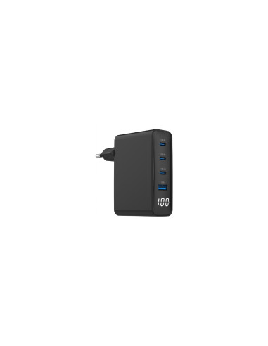 Gembird TA-UC-PDQC100LCD-01-BK cargador de dispositivo móvil Portátil, Smartphone Negro Corriente alterna Carga rápida Interior