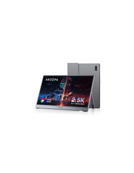 Arzopa Z3FC Monitor 16.1" QHD 180Hz IPS FreeSync HDR10 USB-C Mini HDMI con funda