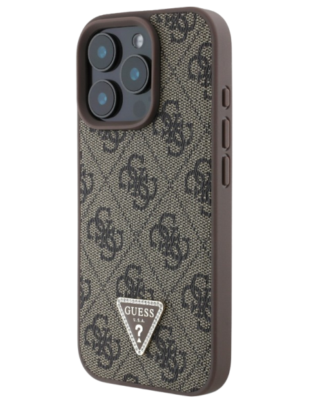 CARCASA GUESS IPHONE 16 PRO MAX TRIANGLE MARRÓN