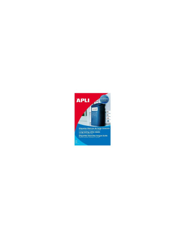 ETIQUETAS ADHESIVAS APLI BLANCAS POLIESTER LASER Y COPIER 20 HOJAS 160 ETIQUETAS 15087