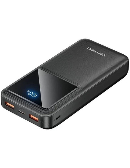 POWERBANK VENTION 20000MAH 2XUSB-A + USB-C LED DISPLAY 22.5W BLACK
