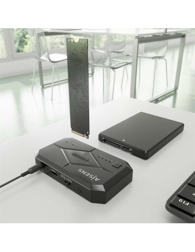 DOCK STATION CLONE AISENS 3.5/2.5 SATA M2 NVME USB 3.0 BLACK