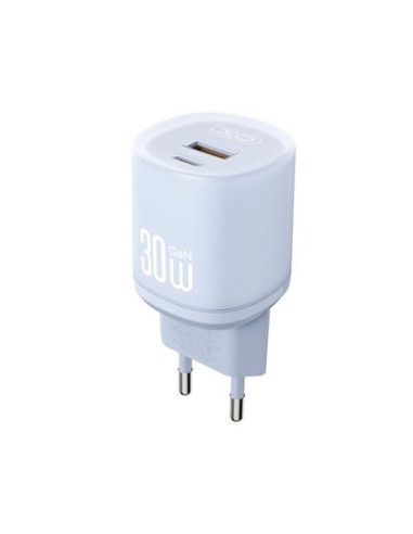 CARGADOR CARGA RAPIDA 30W USB-A Y USB-C L151 AZUL XO