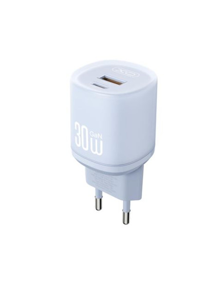 CARGADOR CARGA RAPIDA 30W USB-A Y USB-C L151 AZUL XO