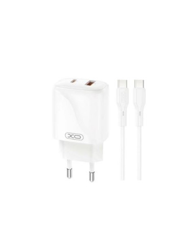 CARGADOR USB+USB-C 20W L158 CON CABLE TIPO C BLANCO XO