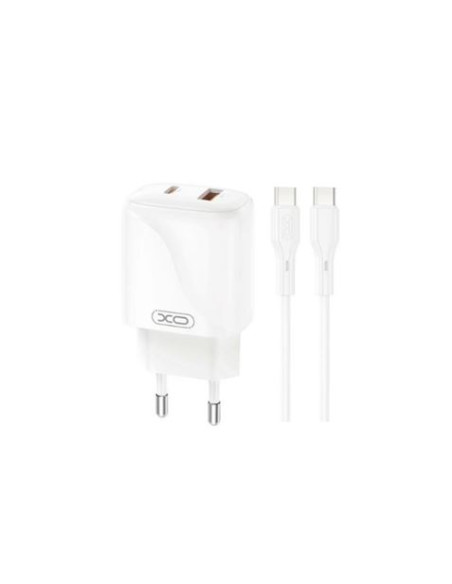 CARGADOR USB+USB-C 20W L158 CON CABLE TIPO C BLANCO XO
