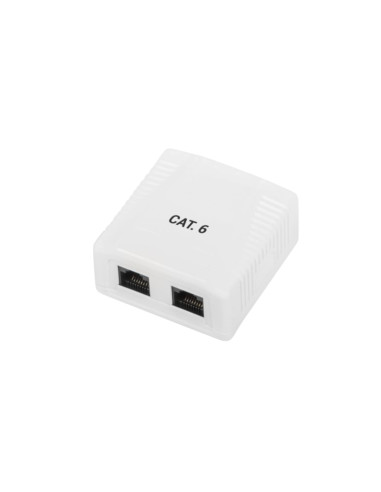 Phasak Cajade superficie 2xRJ45 UTP Cat.6 Dual entrada inferior blanca - PHK 1012