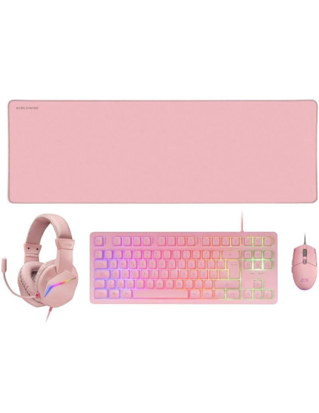 PACK MARS GAMING MCP-RGB3P 4 EN 1 ALFOMBRILLA + RATÓN + AURICULARES +