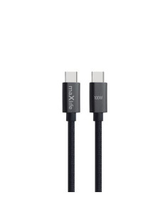 CABLE TRENZADO TIPO C A TIPO C 100W 1M NEGRO MAXLIFE