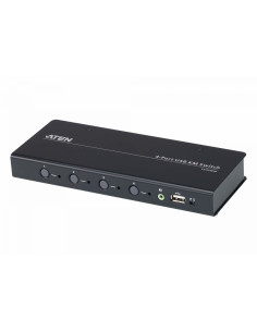 ATEN Switch KM USB de 4 puertos con Boundless Switching (cables