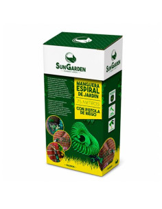 MANGUERA ESPIRAL DE JARDIN 7.5 METROS CON PISTOLA DE RIEGO SUNGARDEN 2