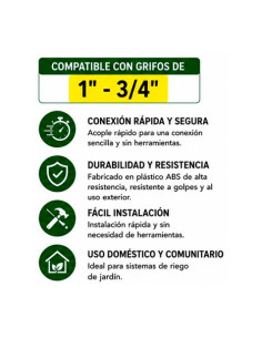 ADAPTADOR DE GRIFO 1\" - 3/4\" PARA RIEGO SUNGARDEN 2