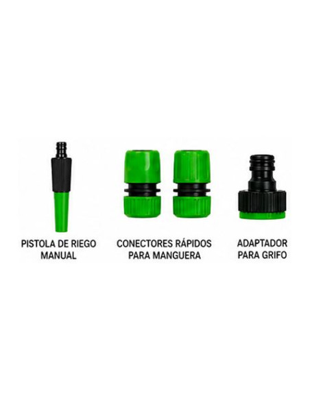 SET 4PCS BOQUILLA DE RIEGO + ADAPTADORES PARA MANGUERA 1/2\" SUNGARDEN