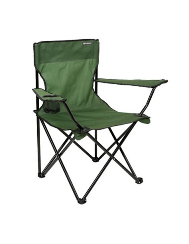 SILLA PLEGABLE DE CAMPING CON POSAVASOS VERDE SUNGARDEN