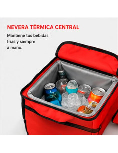 SILLA DOBLE PLEGABLE DE CAMPING CON NEVERA Y SOMBRILLA SUNGARDEN