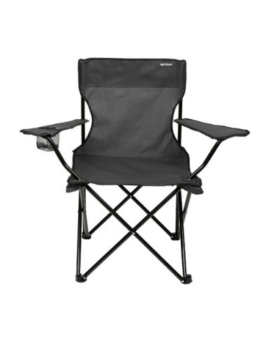 SILLA PLEGABLE DE CAMPING CON POSAVASOS GRIS OSCURO SUNGARDEN
