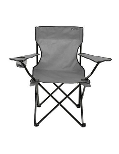 SILLA PLEGABLE DE CAMPING CON POSAVASOS GRIS SUNGARDEN