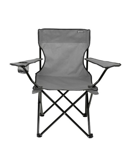 SILLA PLEGABLE DE CAMPING CON POSAVASOS GRIS SUNGARDEN