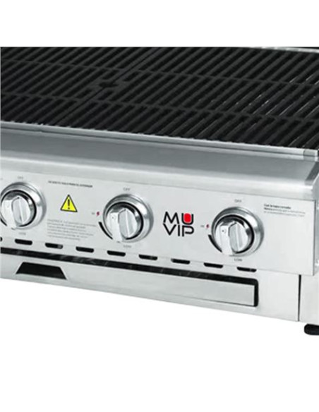 BARBACOA DE GAS INOX PRO 5 FUEGOS SOBREMESA MUVIP