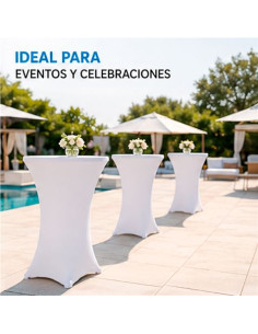 FUNDA PARA MESA DE COCTEL 110X80 BLANCA SUNGARDEN 2