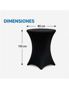 FUNDA PARA MESA DE COCTEL 110X80 NEGRA SUNGARDEN 2
