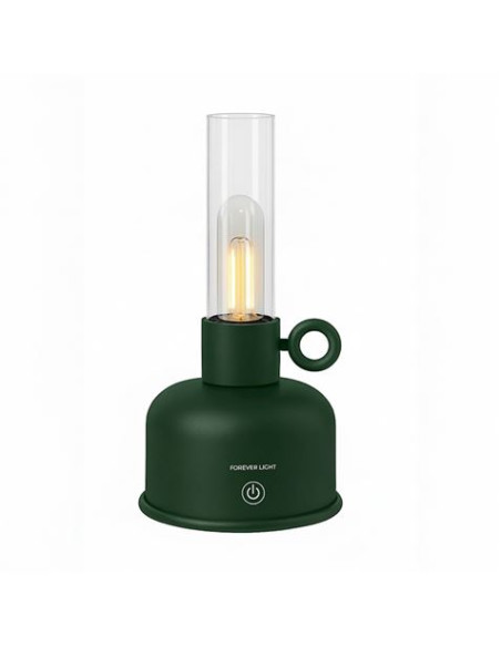 LAMPARA DE ACEITE LED VINTAGE VERDE FOREVER
