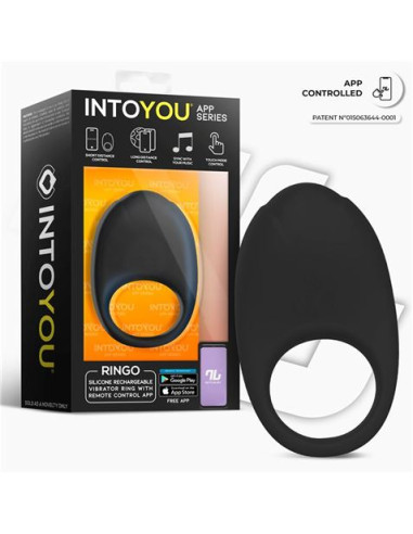 ANILLO VIBRADOR SERIE RINGO NEGRO CON APP INTOYOU