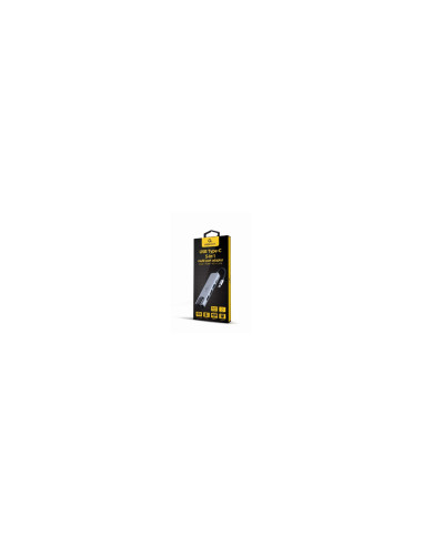 Gembird A-CM-COMBO5-04 base para portátil y replicador de puertos Alámbrico USB 3.2 Gen 1 (3.1 Gen 1) Type-C Plata