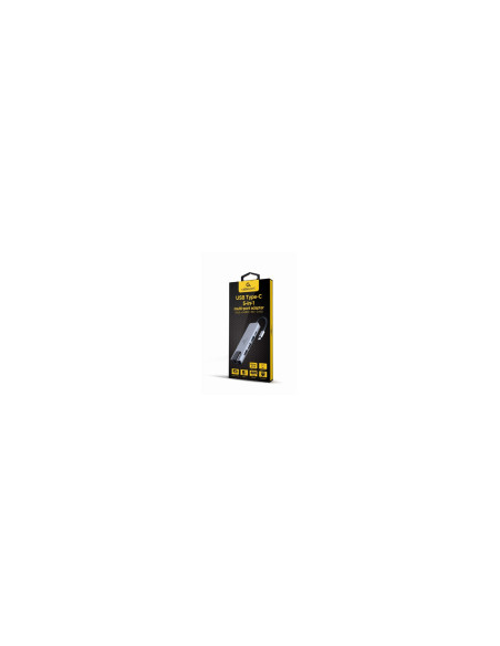 Gembird A-CM-COMBO5-04 base para portátil y replicador de puertos Alámbrico USB 3.2 Gen 1 (3.1 Gen 1) Type-C Plata