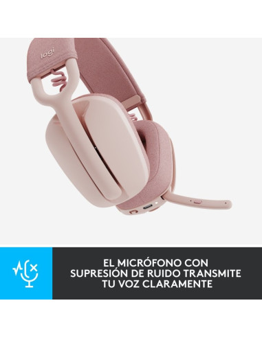 AURICULARES + MICROFONO LOGITECH ZONE VIBE 100 BLUETOOTH 5.2 ROSE