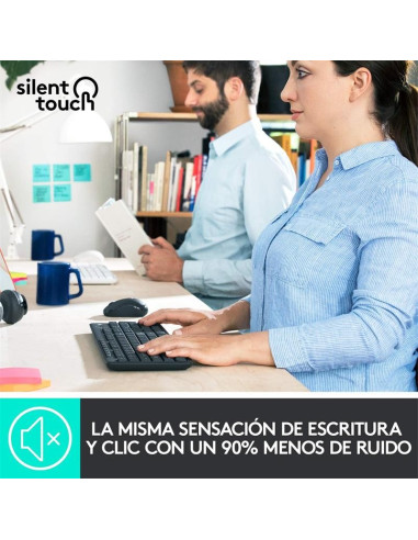 TECLADO + RATON LOGITECH MK295 WIRELESS SILENT GRAFITO