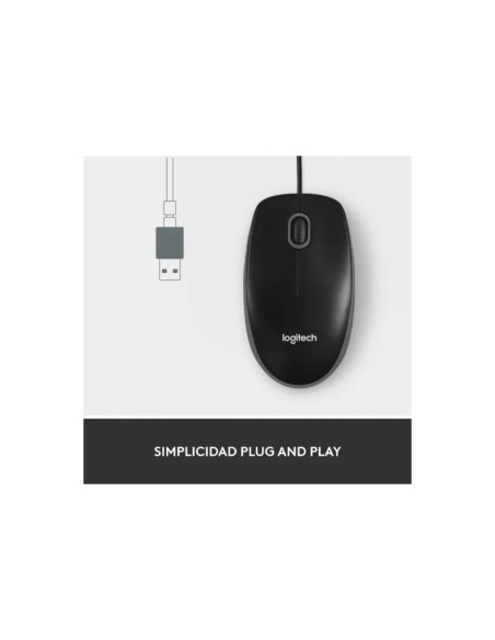RATON LOGITECH M100 USB 1000DPI BLACK