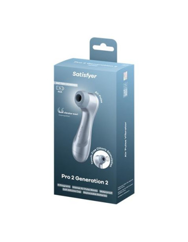 SUCCIONADOR DE CLITORIS PRO2 GEN 2 A PILAS ICE BLUE SATISFYER
