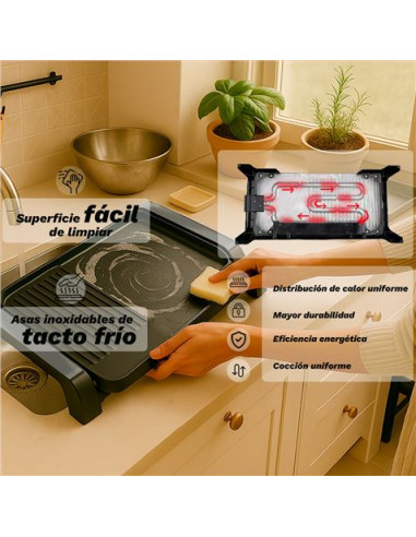 PLANCA DE ASAR ELECTRICA + GRILL BK-DH51 CON 2200W GRUNKEL