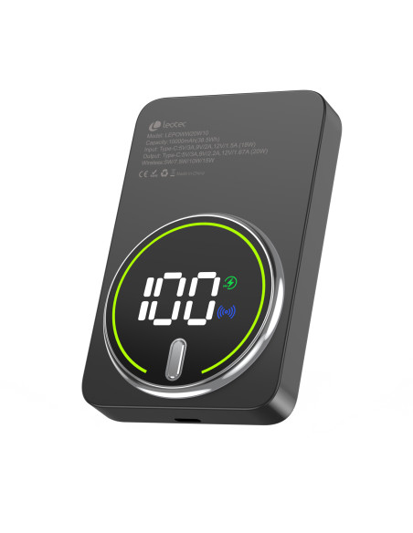 Leotec Power Bank inalámbrico 10000mAh 20W Negro