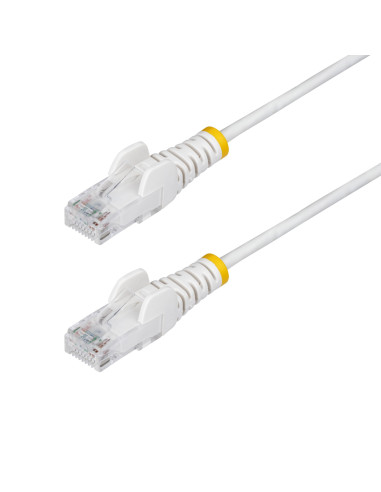 StarTech.com Cable de Red Ethernet CAT6 Delgado sin Enganches Blanco