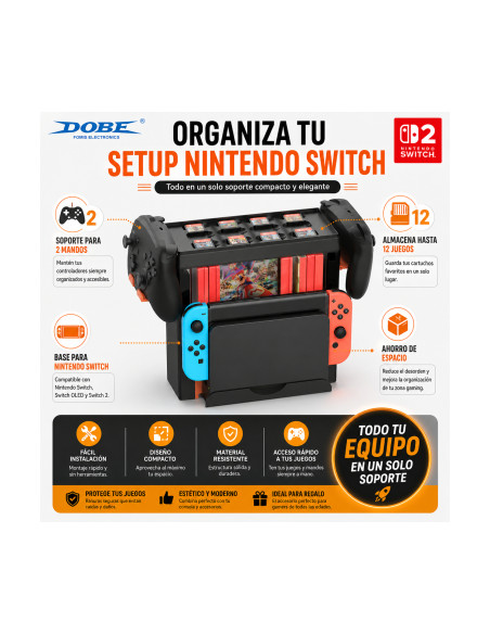 DOBE SOPORTE ALMACENAMIENTO JUEGOS Y MANDOS NINTENDO SWITCH 1_2 6972520258824