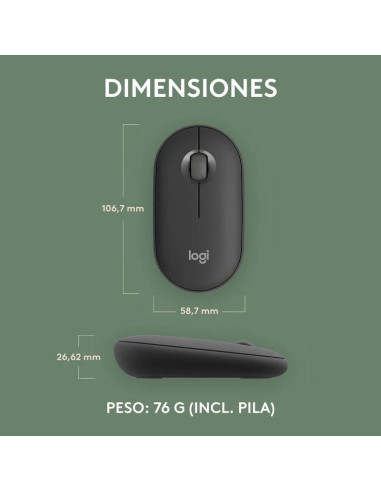 RATON LOGITECH PEBBLE 2 M350S WIRELESS BLACK
