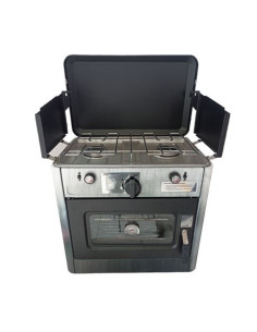 COCINA 2 FUEGOS CON TAPA + HORNO DE GAS CON SISTEMA DE SEGURIDAD MUVIP 2