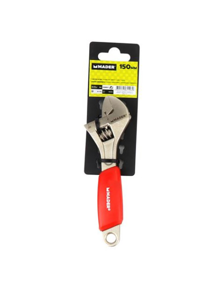 LLAVE INGLESA 6\"- 150MM MANGO RECUBIERTO ROJO MADER