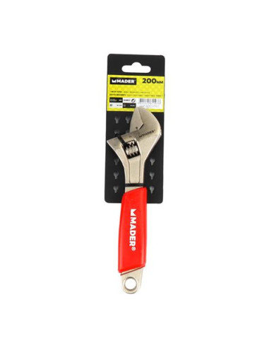 LLAVE INGLESA 8\"- 200MM MANGO RECUBIERTO ROJO MADER