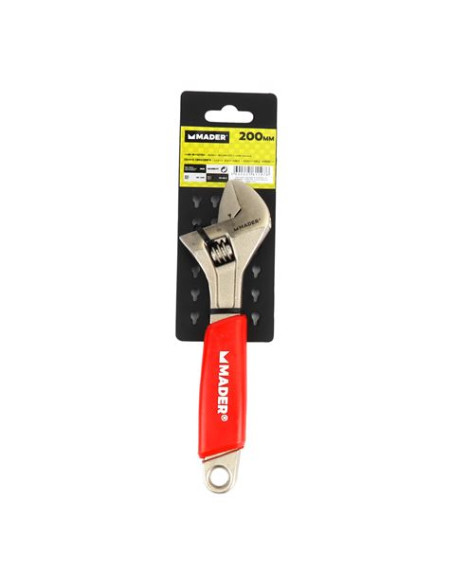LLAVE INGLESA 8\"- 200MM MANGO RECUBIERTO ROJO MADER